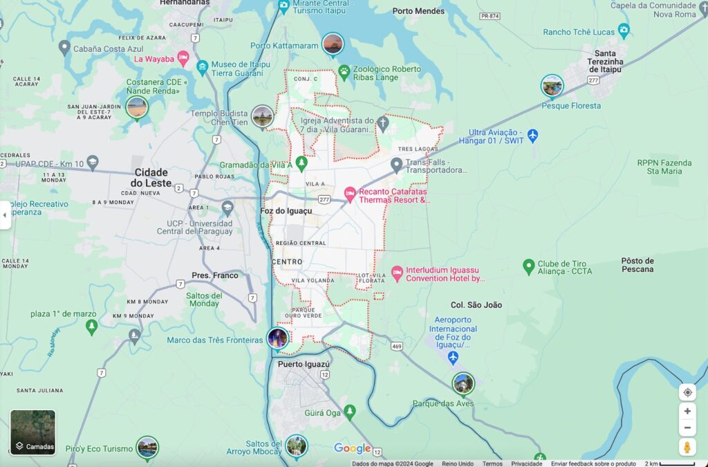 mapa Itaipu Binacional