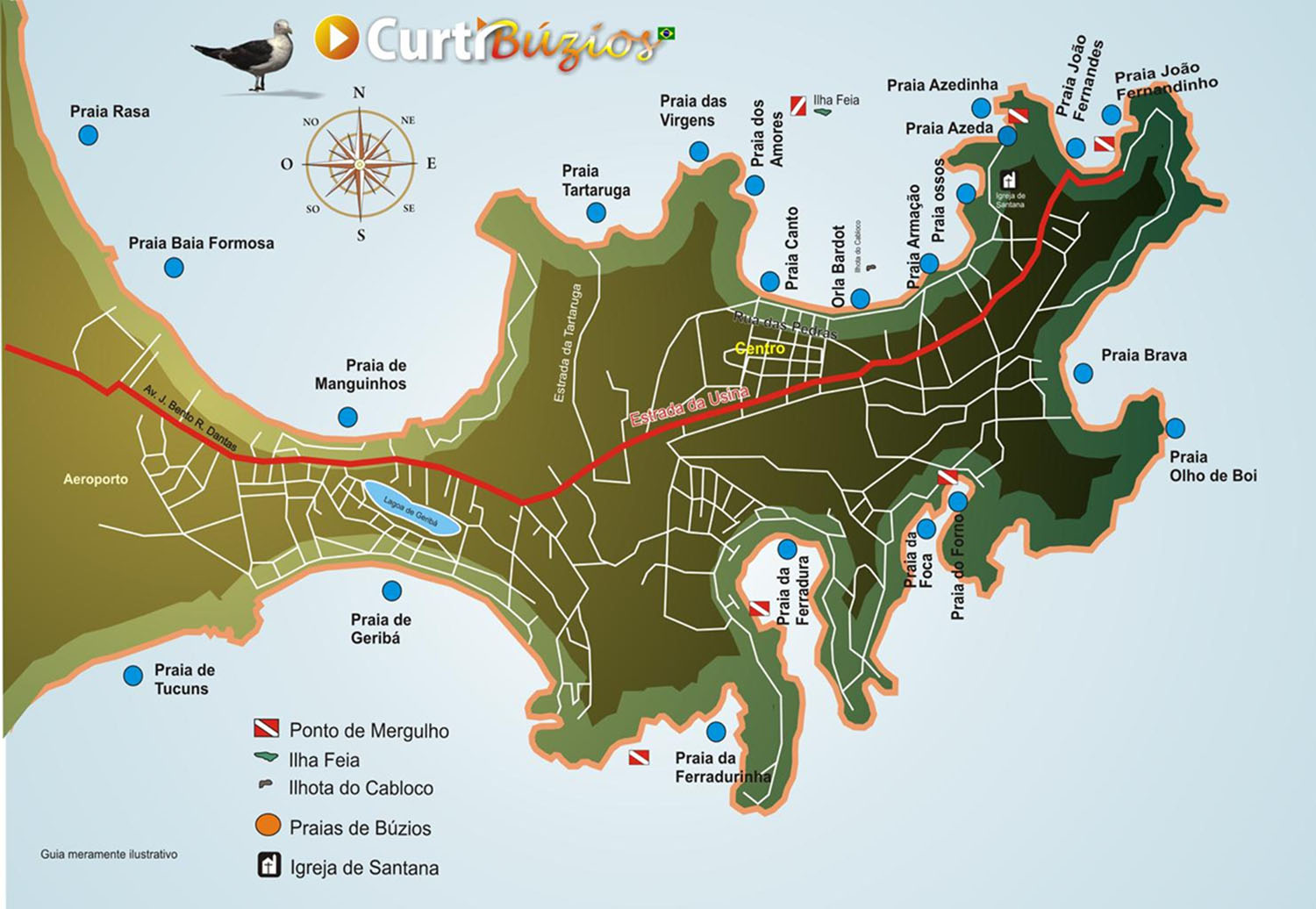 mapa de buzios rj