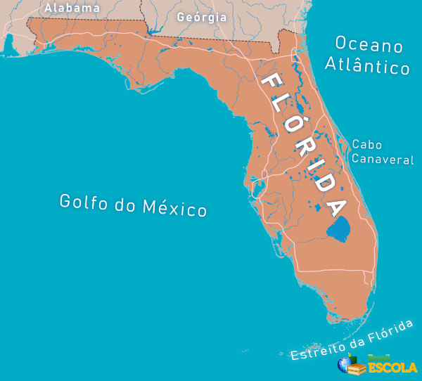 cidades da Flórida mapa