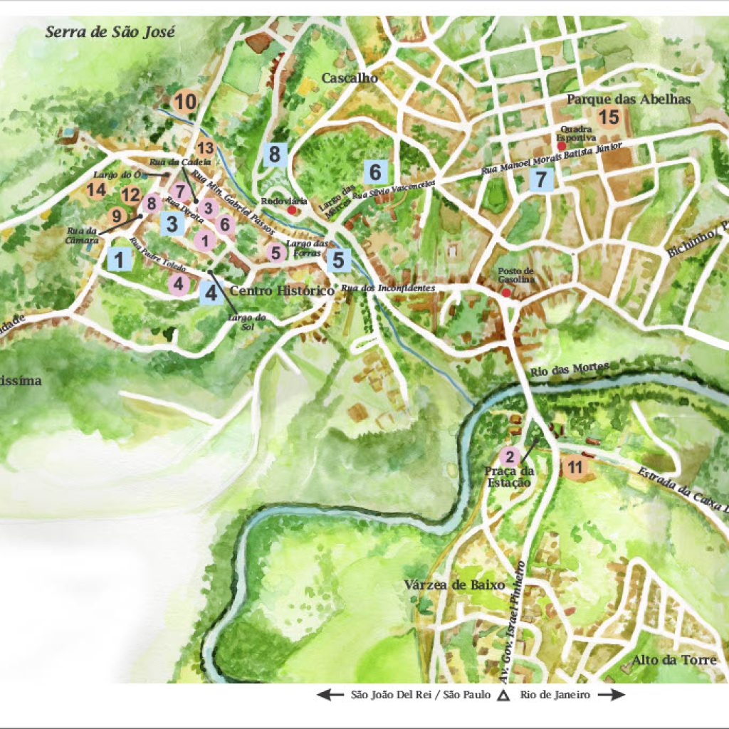 mapa turístico Tiradentes