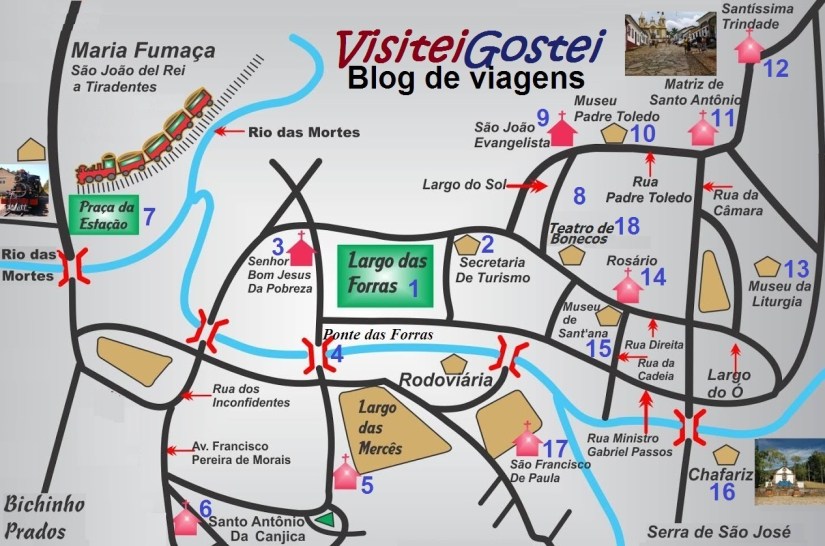 roteiro Tiradentes mapa